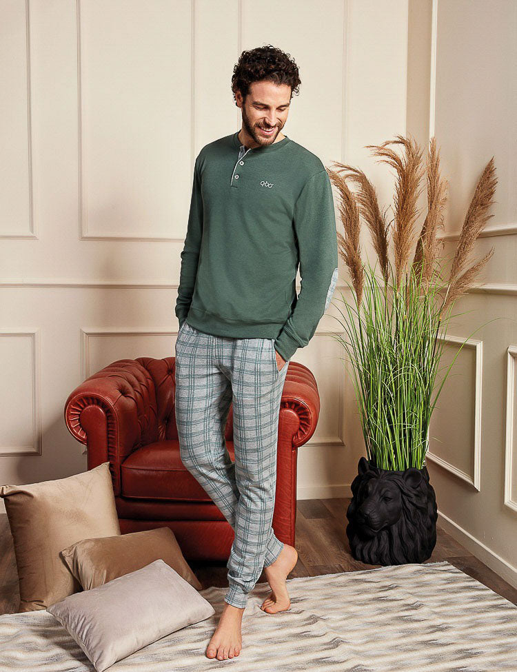 Pigiama in caldo cotone stampa scozzese