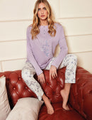 Pigiama in caldo cotone stampa fiori