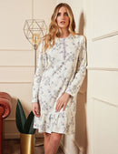Camicia da notte in caldo cotone stampa fiori