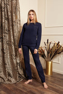 Pigiama in jacquard puntinato oro