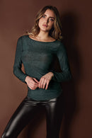T-shirt in maglia lurex