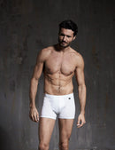 Boxer in cotone elasticizzato con elastico ribattuto