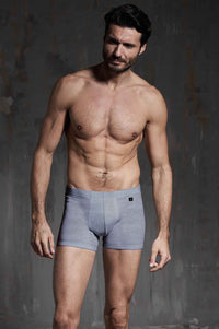 Boxer in cotone elasticizzato con elastico ribattuto