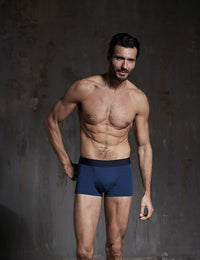 3 boxer in cotone bielastico con logo