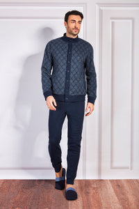 Pigiama in jacquard con giacca aperta