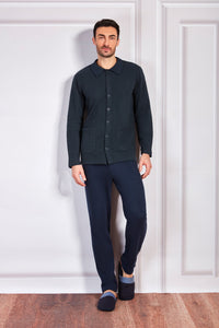 Pigiama in jacquard con giacca aperta