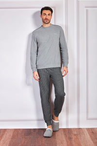 Pigiama in jacquard girocollo