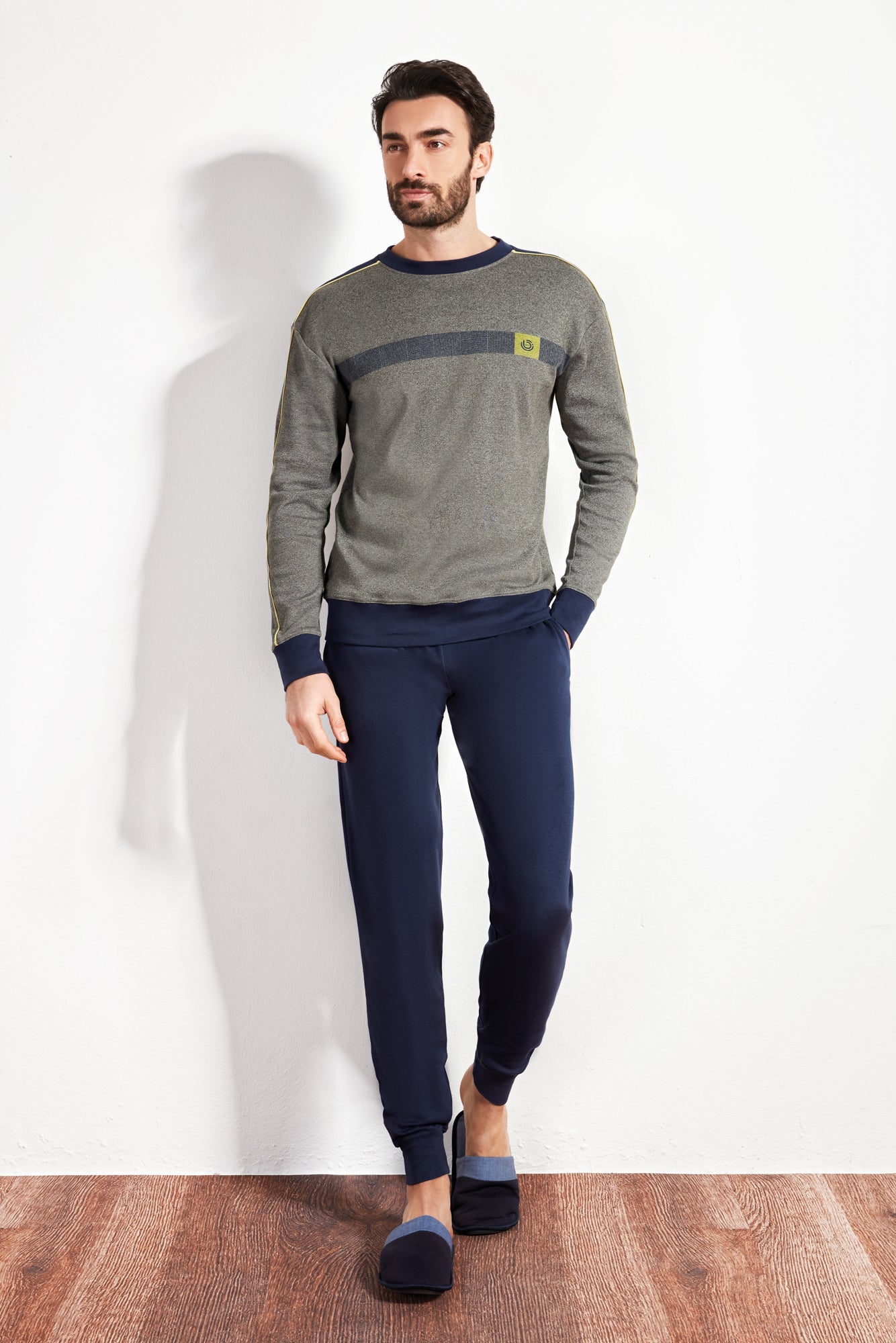 Pigiama Uomo in Caldo Cotone Girocollo