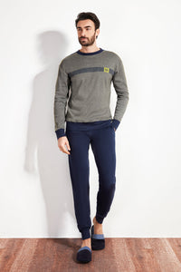 Pigiama Uomo in Caldo Cotone Girocollo