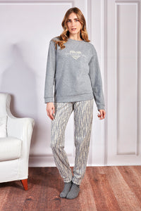 Pigiama girocollo in jacquard